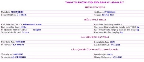 Cách tra cứu biển số xe ô tô online tại Cục đăng kiểm Việt Nam
